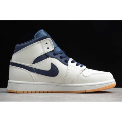 Nike Air Jordan 1 Mid Lacivert Basketbol Ayakkabısı Türkiye - 6JKNW69R